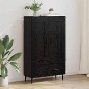 Highboard zwart eiken 69,5x31x115 cm met lade