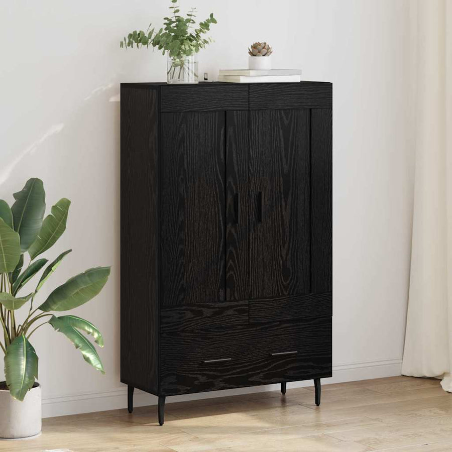 Highboard met lade Zwart Eiken 69,5 x 31 x 115 cm Bewerkt hout