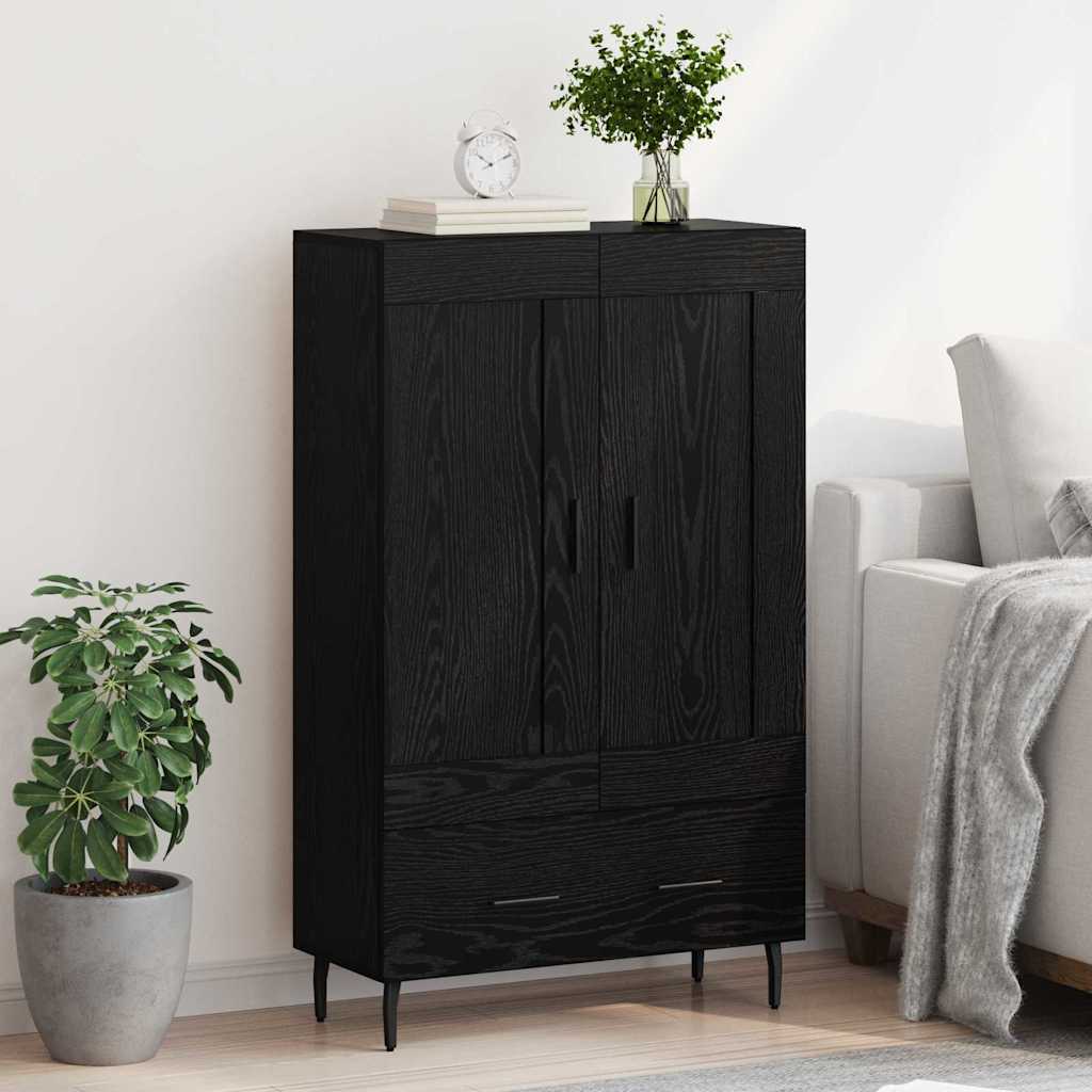 Highboard met lade Zwart Eiken 69,5 x 31 x 115 cm Bewerkt hout