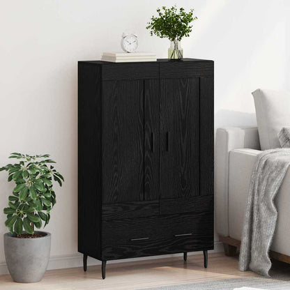 Highboard met lade Zwart Eiken 69,5 x 31 x 115 cm Bewerkt hout