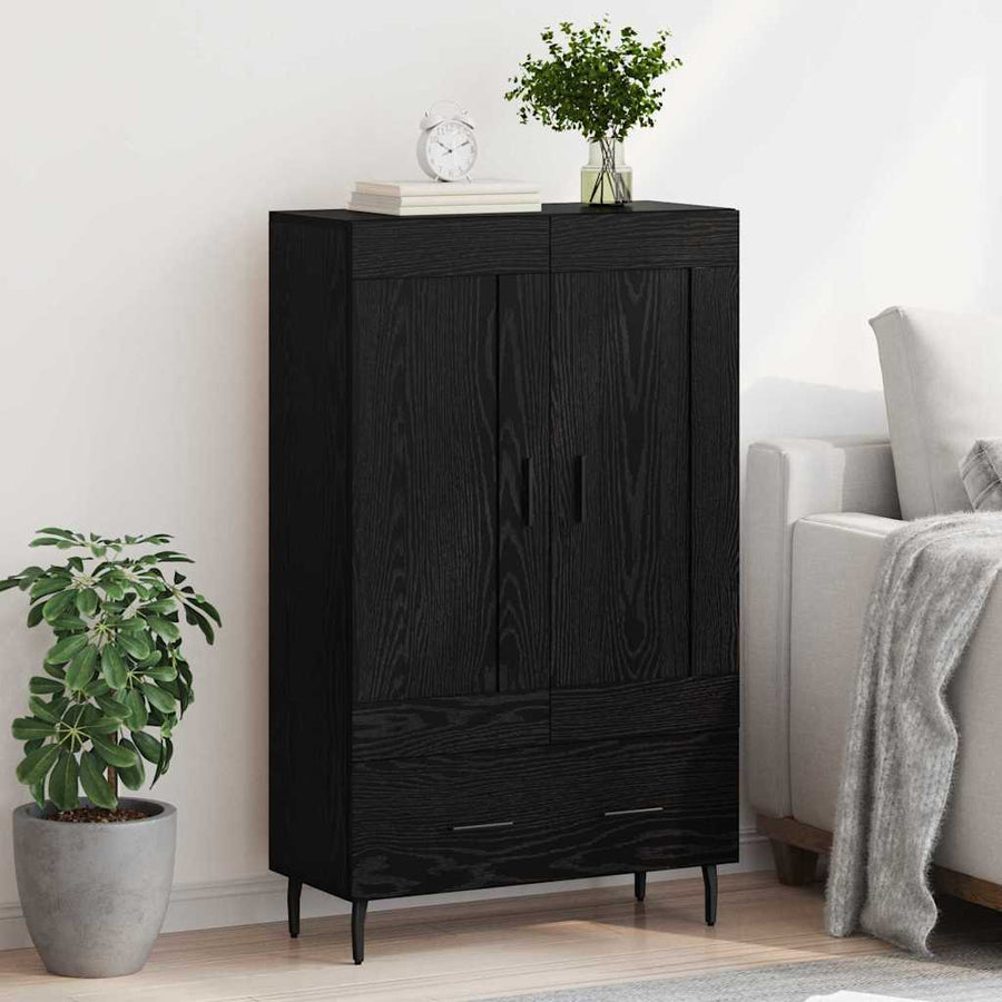 Highboard met lade Zwart Eiken 69,5 x 31 x 115 cm Bewerkt hout