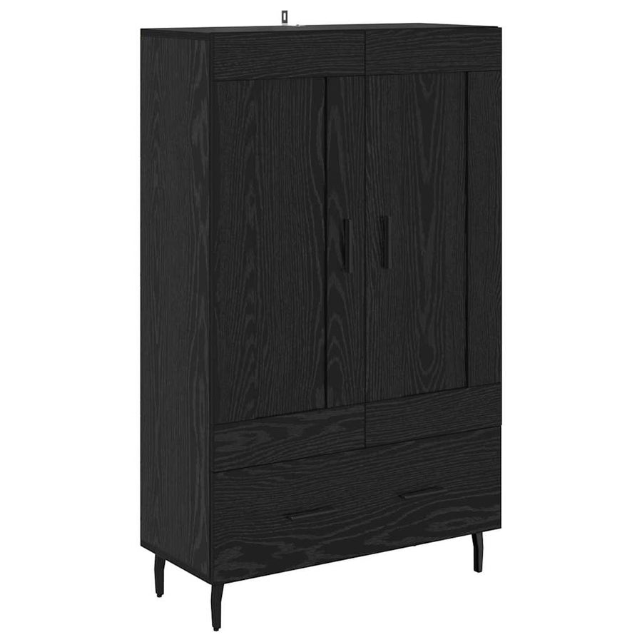 Highboard met lade Zwart Eiken 69,5 x 31 x 115 cm Bewerkt hout