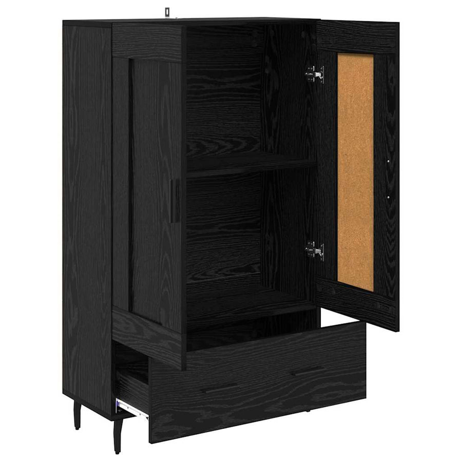 Highboard met lade Zwart Eiken 69,5 x 31 x 115 cm Bewerkt hout