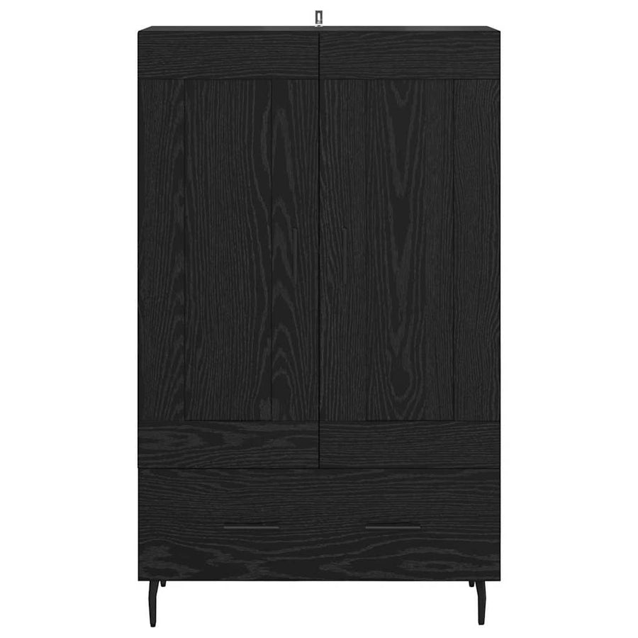 Highboard met lade Zwart Eiken 69,5 x 31 x 115 cm Bewerkt hout