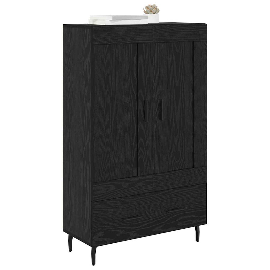 Highboard met lade Zwart Eiken 69,5 x 31 x 115 cm Bewerkt hout