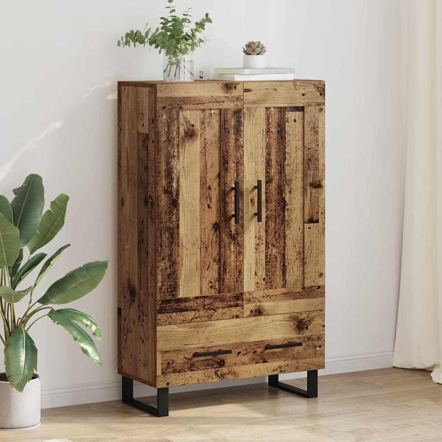 Highboard met lade Oud Hout 69,5 x 31 x 115 cm Bewerkt hout