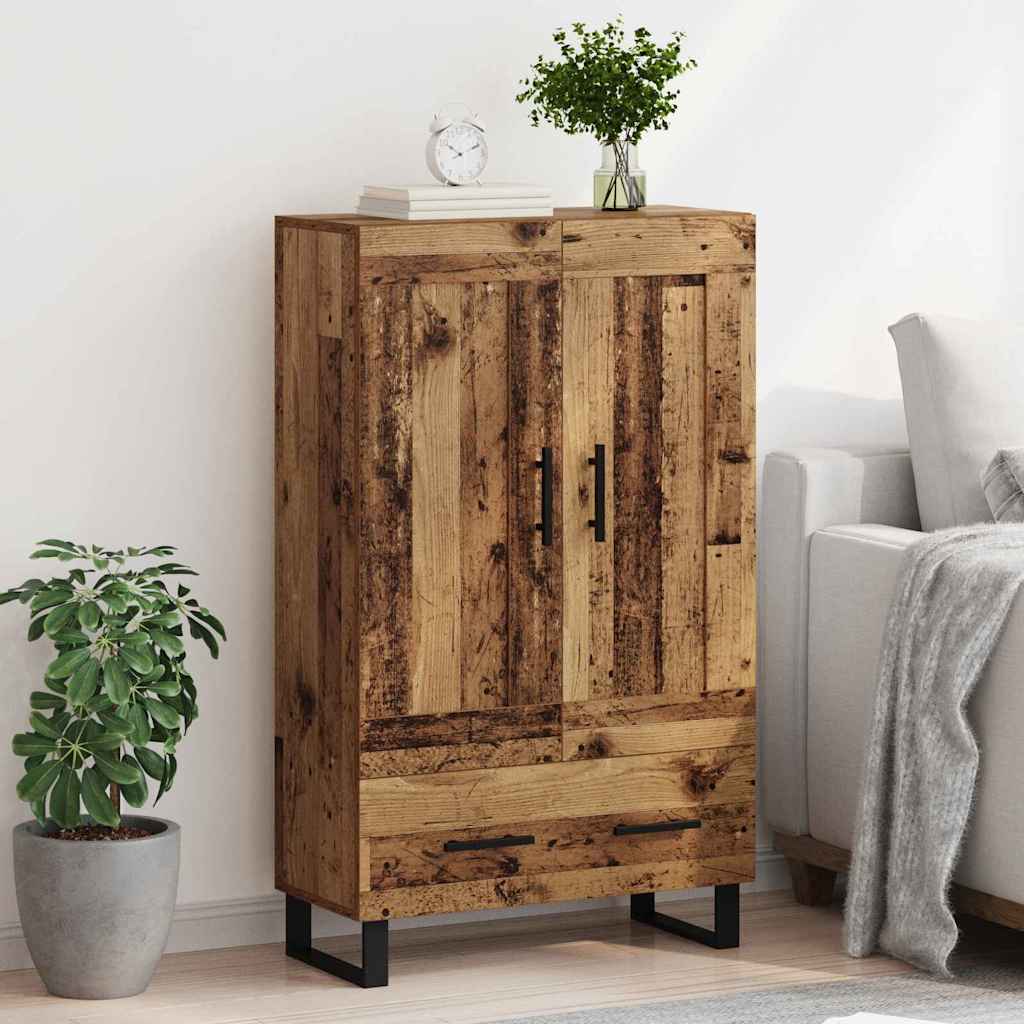 Highboard met lade Oud Hout 69,5 x 31 x 115 cm Bewerkt hout