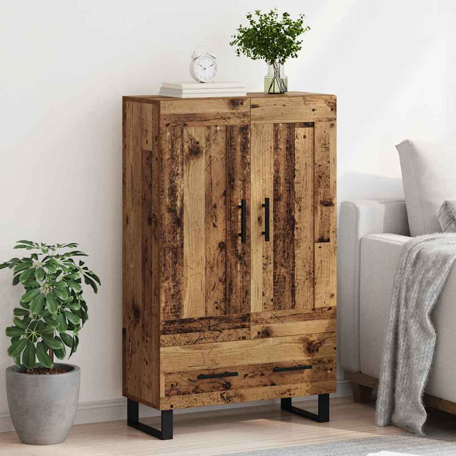 Highboard met lade Oud Hout 69,5 x 31 x 115 cm Bewerkt hout