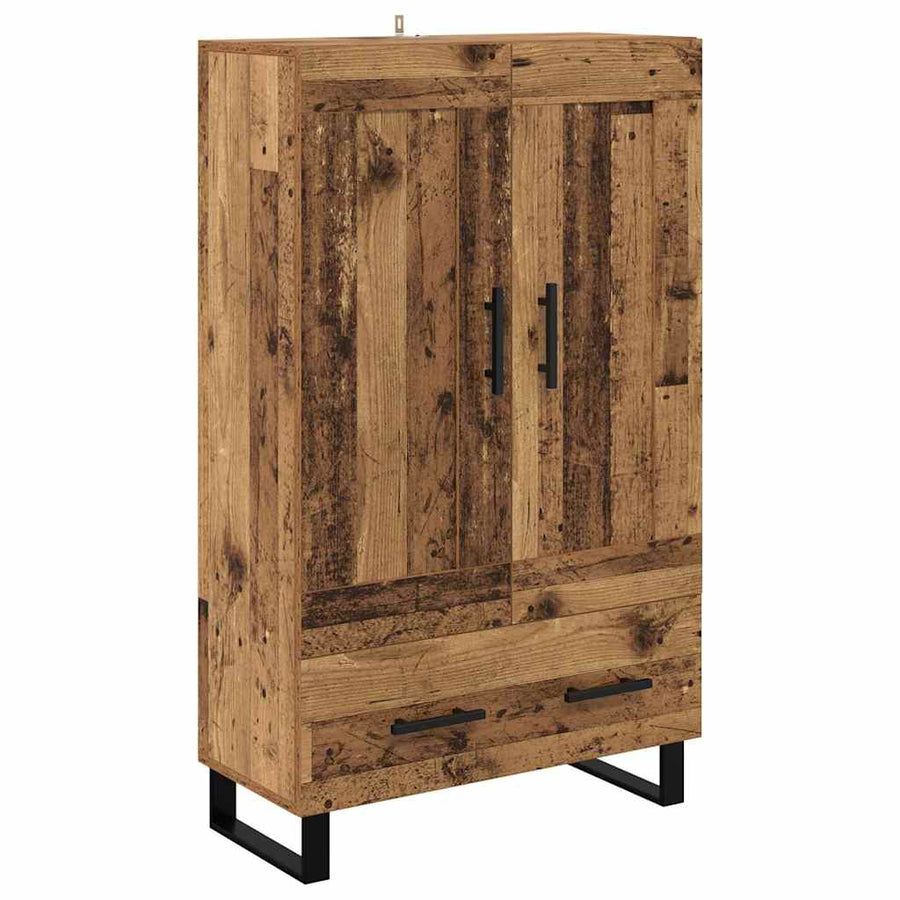 Highboard met lade Oud Hout 69,5 x 31 x 115 cm Bewerkt hout