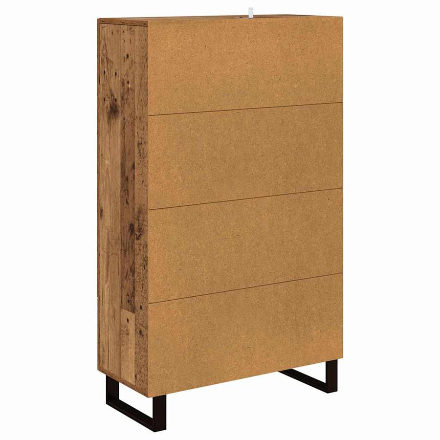 Highboard met lade Oud Hout 69,5 x 31 x 115 cm Bewerkt hout