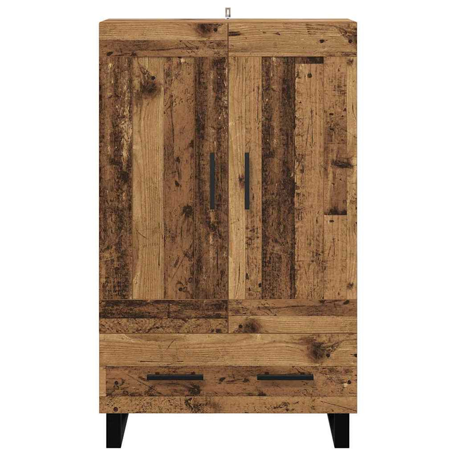 Highboard met lade Oud Hout 69,5 x 31 x 115 cm Bewerkt hout