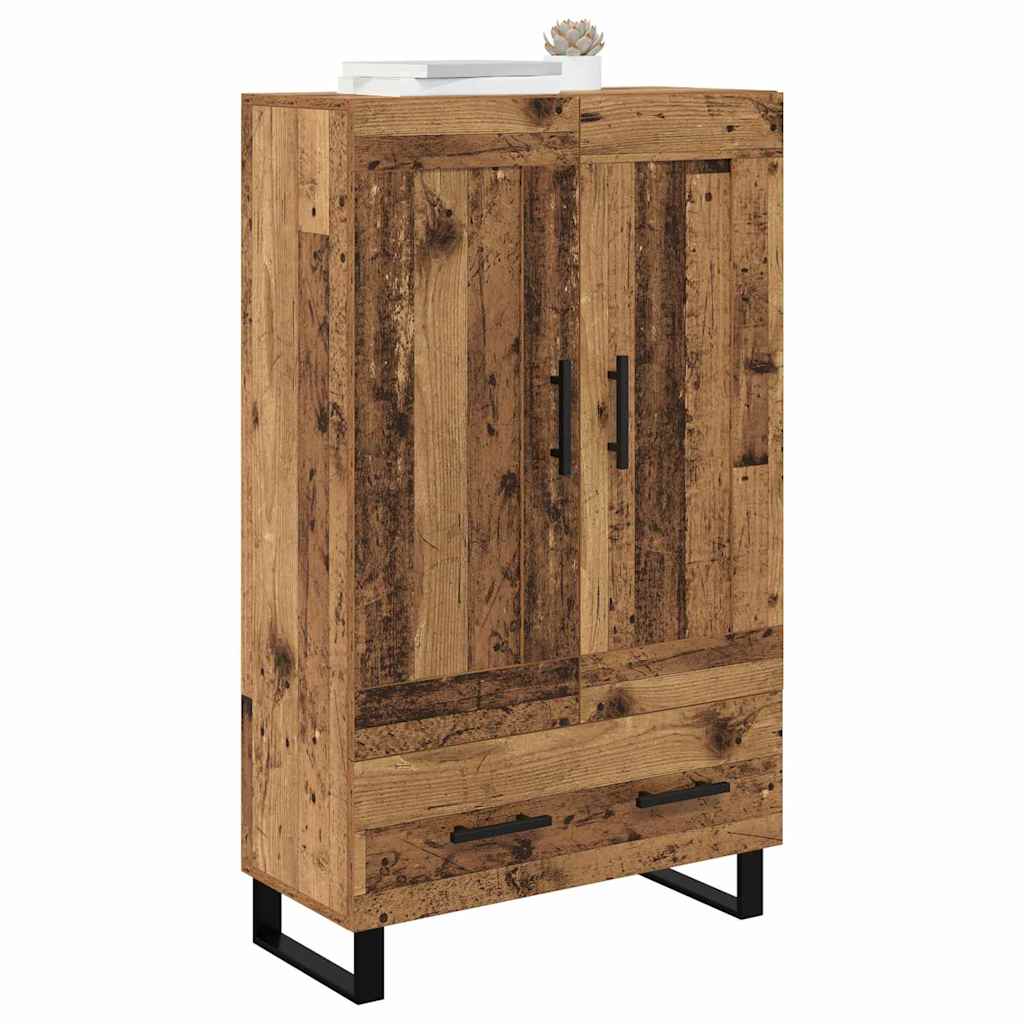 Highboard met lade Oud Hout 69,5 x 31 x 115 cm Bewerkt hout