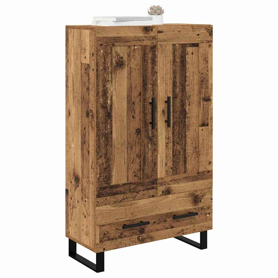 Highboard met lade Oud Hout 69,5 x 31 x 115 cm Bewerkt hout