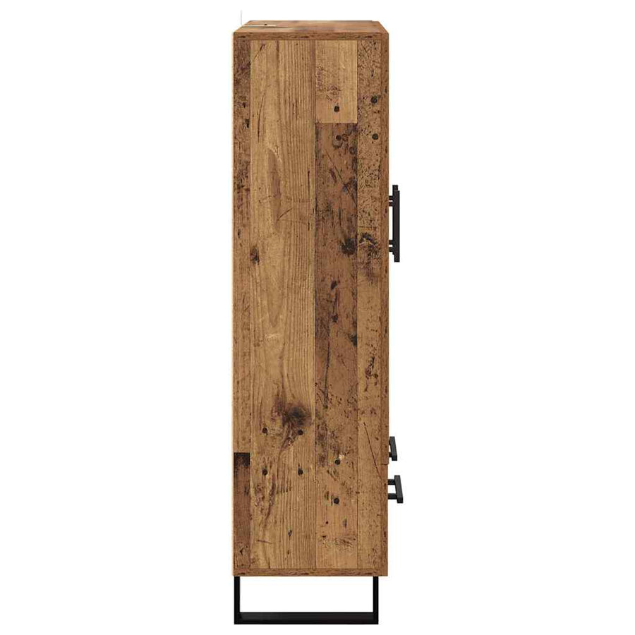 Highboard met lade Oud Hout 69,5 x 31 x 115 cm Bewerkt hout