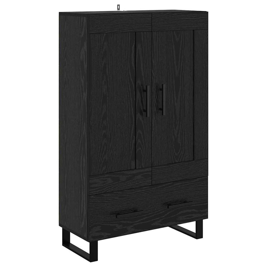 Highboard met lade Zwart Eiken 69,5 x 31 x 115 cm Bewerkt hout