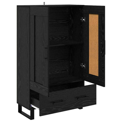 Highboard met lade Zwart Eiken 69,5 x 31 x 115 cm Bewerkt hout
