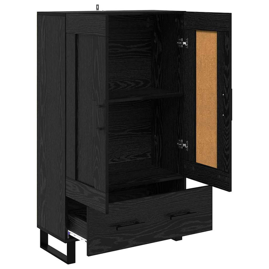Highboard met lade Zwart Eiken 69,5 x 31 x 115 cm Bewerkt hout