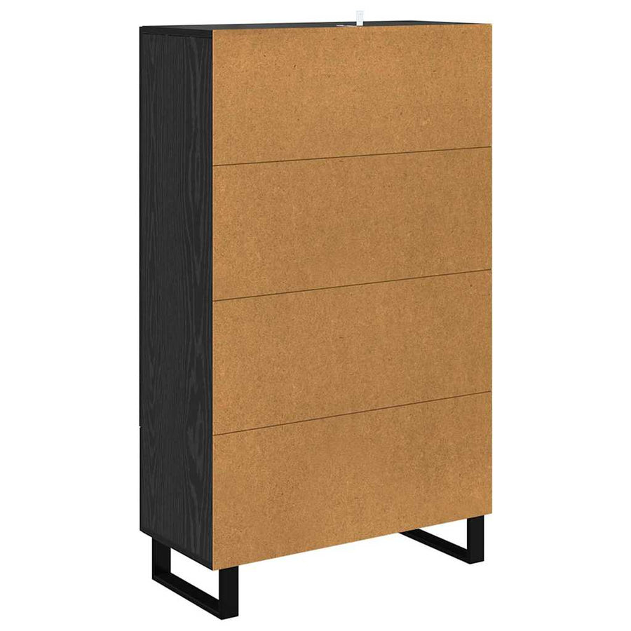 Highboard met lade Zwart Eiken 69,5 x 31 x 115 cm Bewerkt hout
