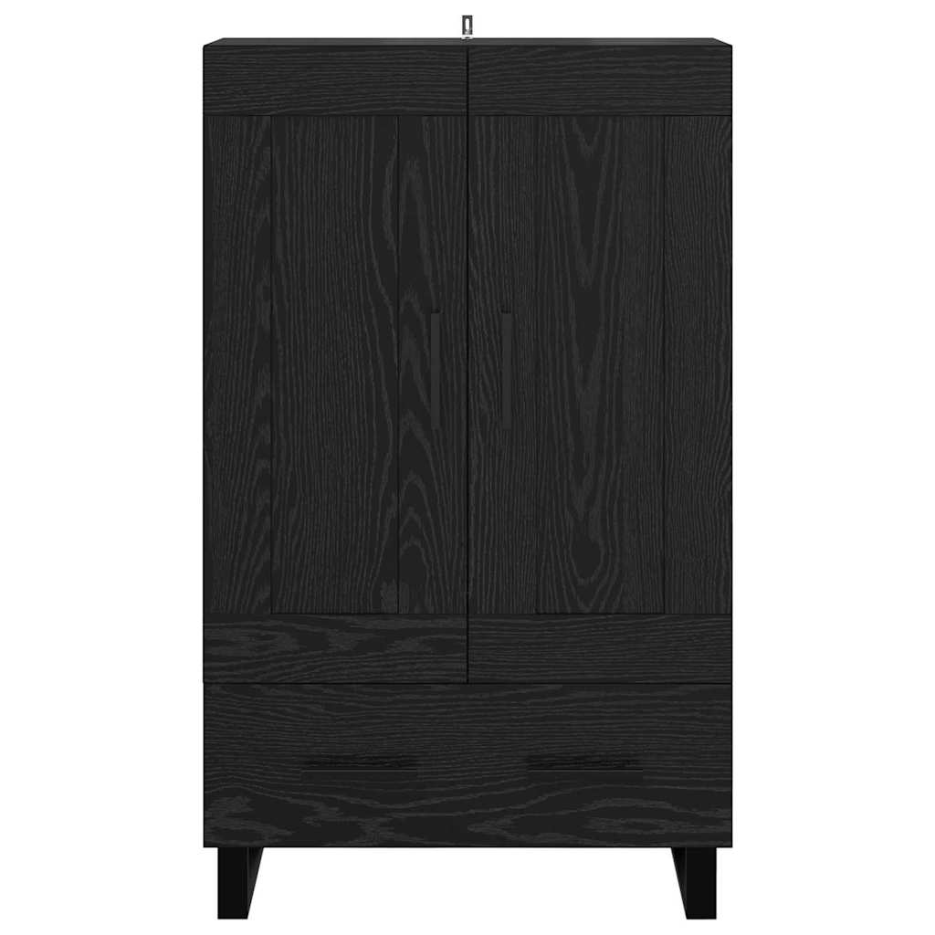 Highboard met lade Zwart Eiken 69,5 x 31 x 115 cm Bewerkt hout