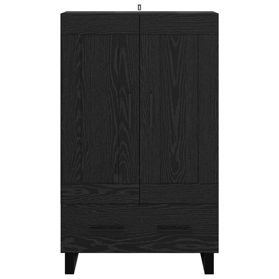 Highboard met lade Zwart Eiken 69,5 x 31 x 115 cm Bewerkt hout