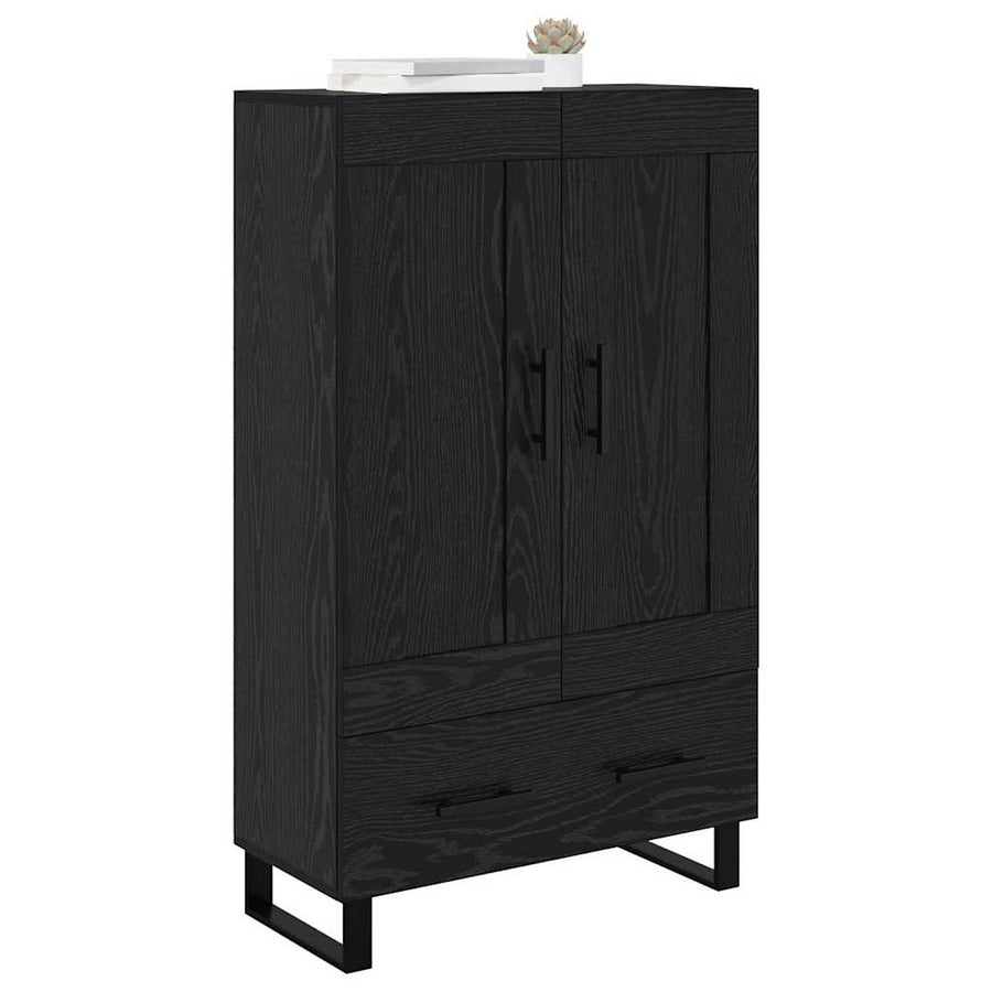 Highboard met lade Zwart Eiken 69,5 x 31 x 115 cm Bewerkt hout