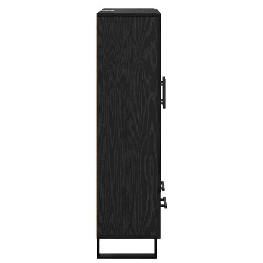 Highboard met lade Zwart Eiken 69,5 x 31 x 115 cm Bewerkt hout