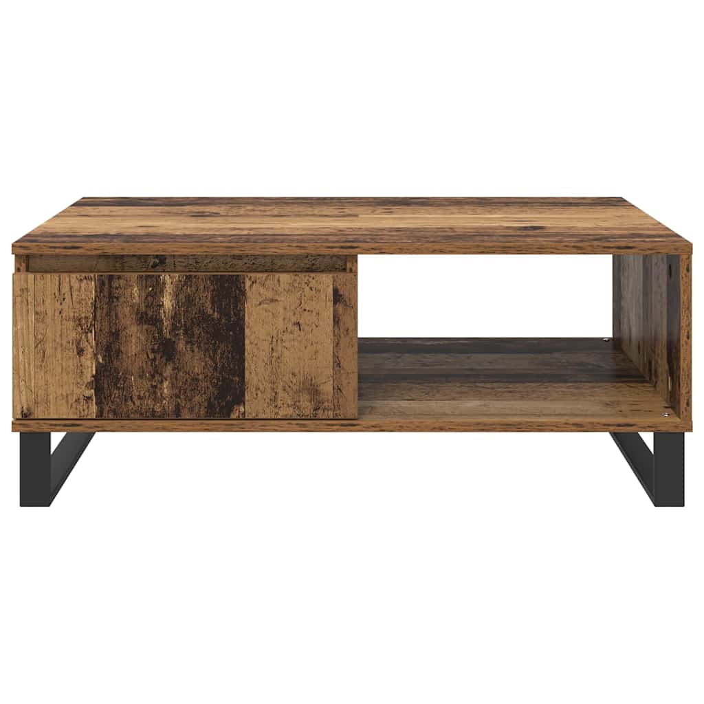 Salontafel met lade Oud hout 90 x 60 x 35 cm Bewerkt hout