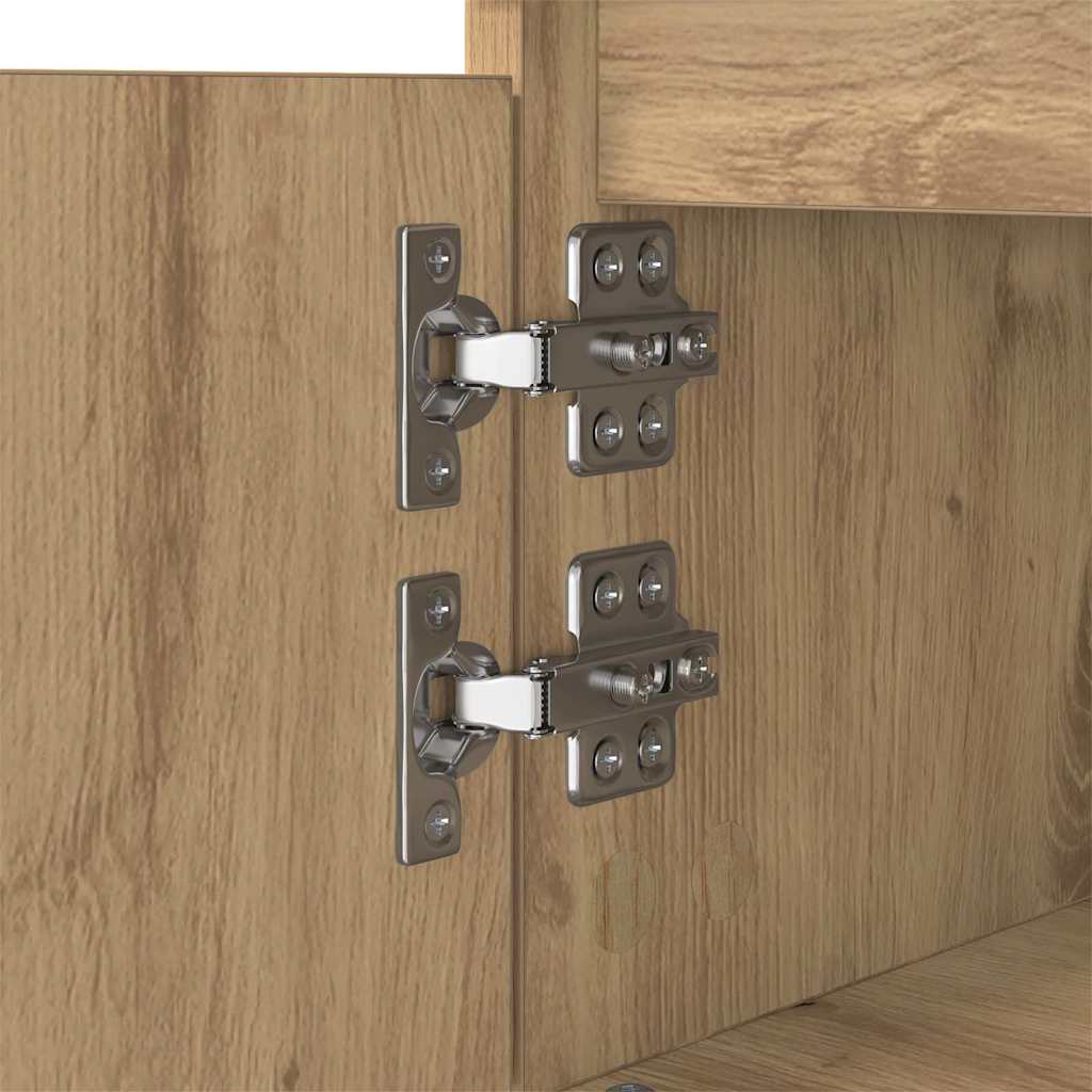 Salontafel artisanaal eikenkleurig 90 x 60 x 35 cm Bewerkt hout