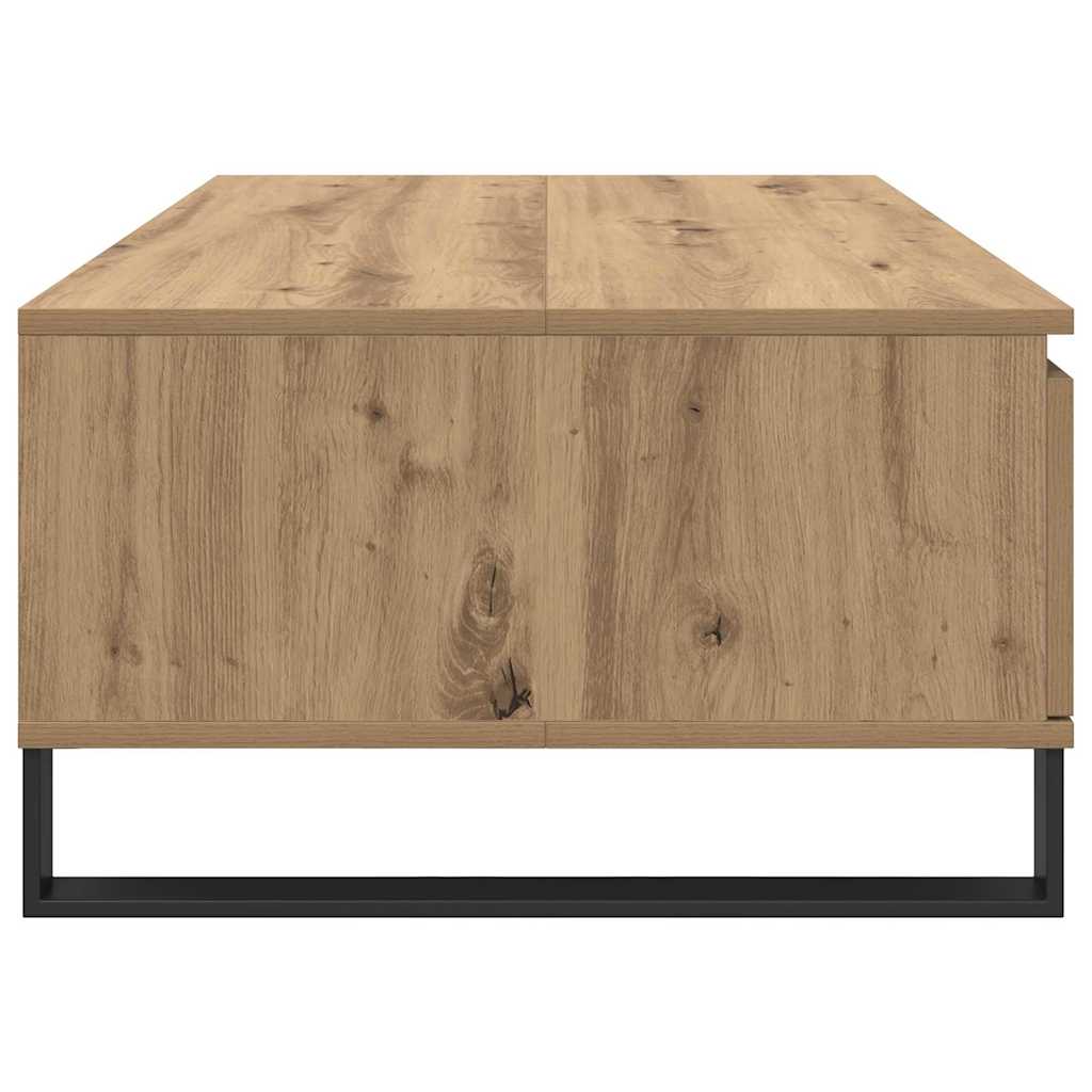 Salontafel artisanaal eikenkleurig 90 x 60 x 35 cm Bewerkt hout