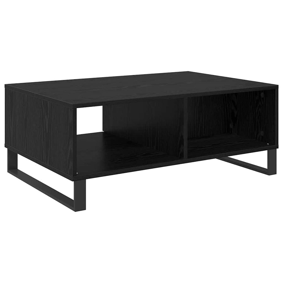 Salontafel met lade Zwart eiken 90 x 60 x 35 cm Bewerkt hout