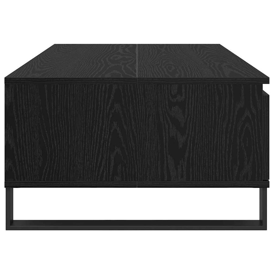 Salontafel met lade Zwart eiken 90 x 60 x 35 cm Bewerkt hout