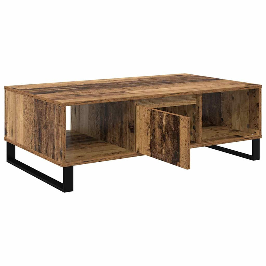 Salontafel Oud hout 104 x 60 x 35 cm Bewerkt hout