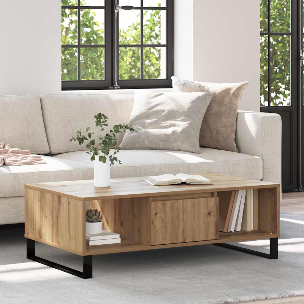 Salontafel artisanaal eikenkleurig 104 x 60 x 35 cm