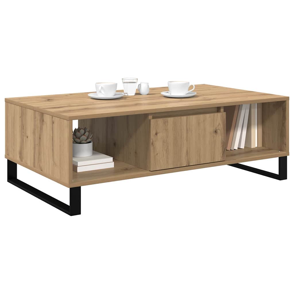 Salontafel artisanaal eikenkleurig 104 x 60 x 35 cm