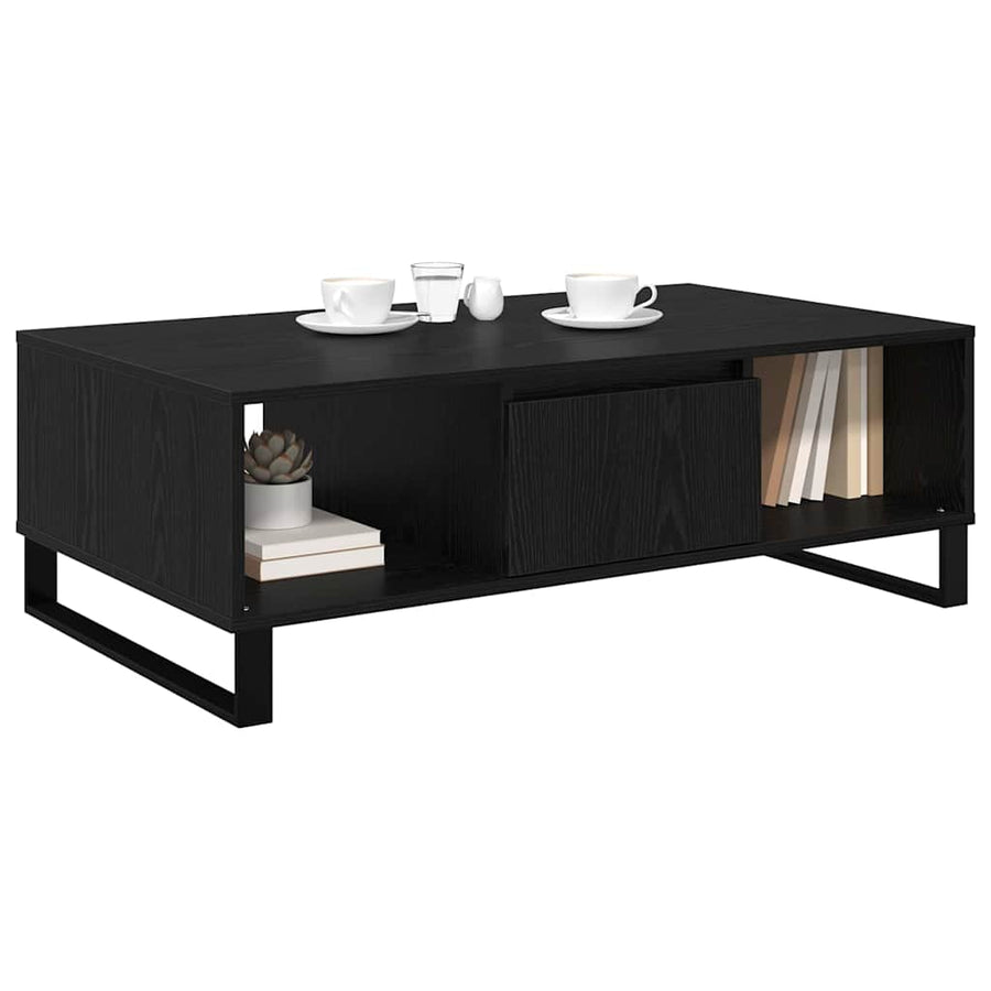 Salontafel Zwart eiken 104 x 60 x 35 cm Bewerkt hout