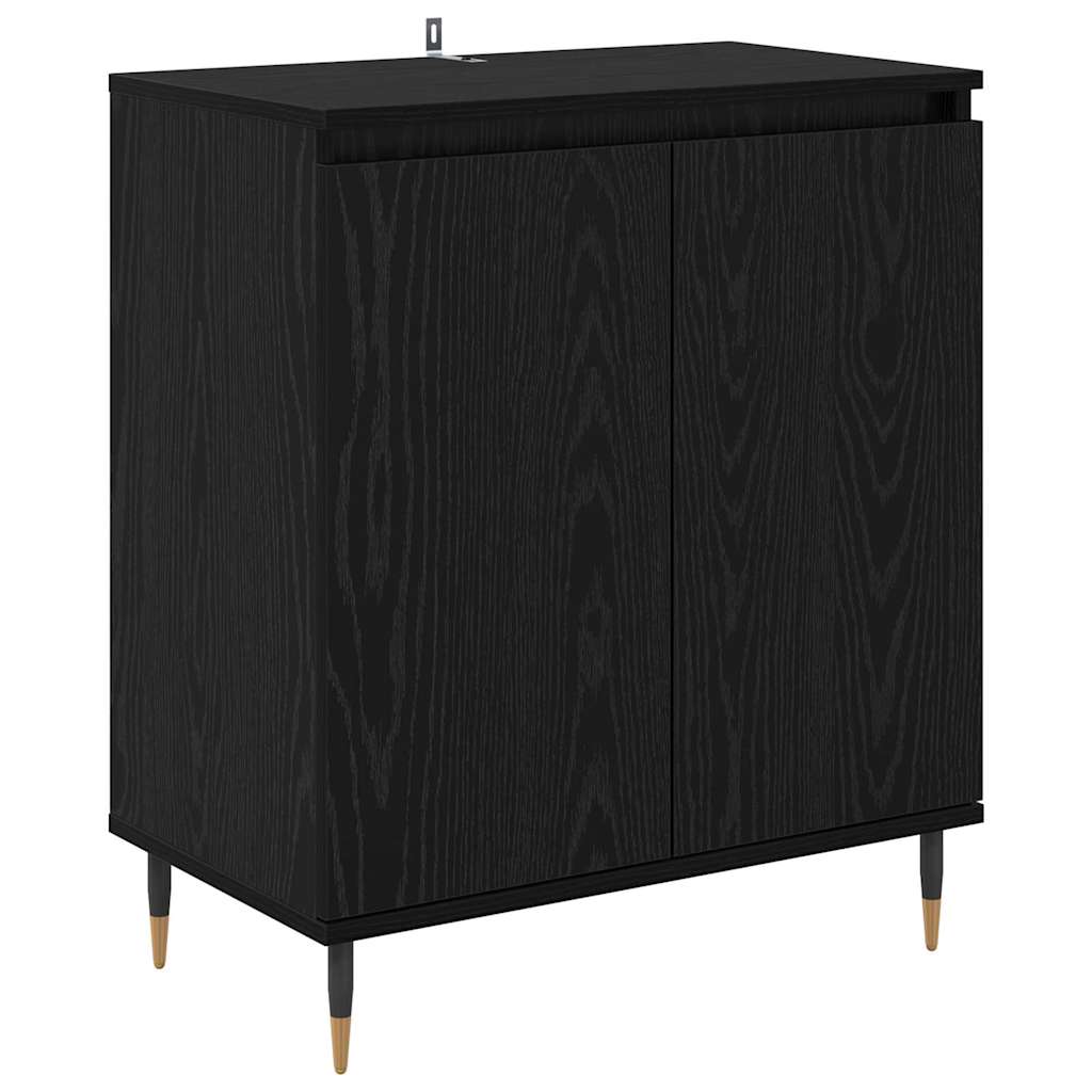Dressoir Zwart Eiken 60 x 35 x 70 cm Bewerkt hout