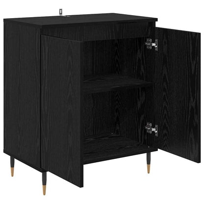 Dressoir Zwart Eiken 60 x 35 x 70 cm Bewerkt hout