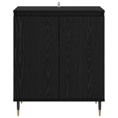 Dressoir Zwart Eiken 60 x 35 x 70 cm Bewerkt hout
