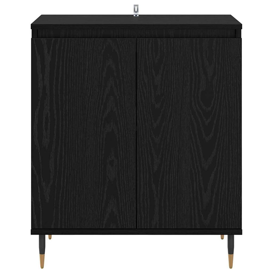 Dressoir Zwart Eiken 60 x 35 x 70 cm Bewerkt hout