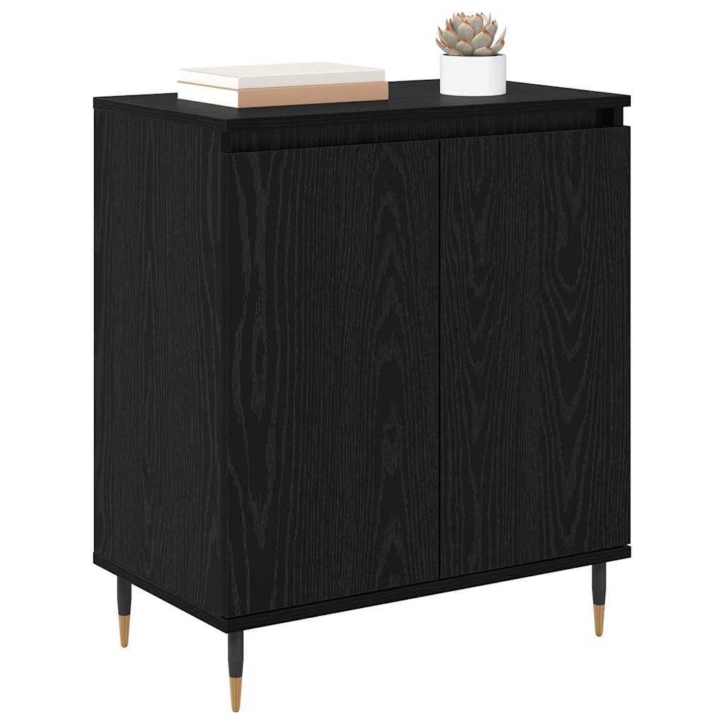 Dressoir Zwart Eiken 60 x 35 x 70 cm Bewerkt hout