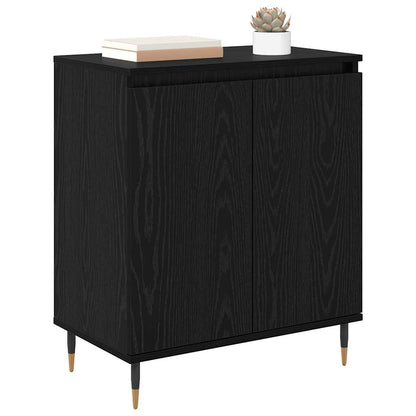 Dressoir Zwart Eiken 60 x 35 x 70 cm Bewerkt hout