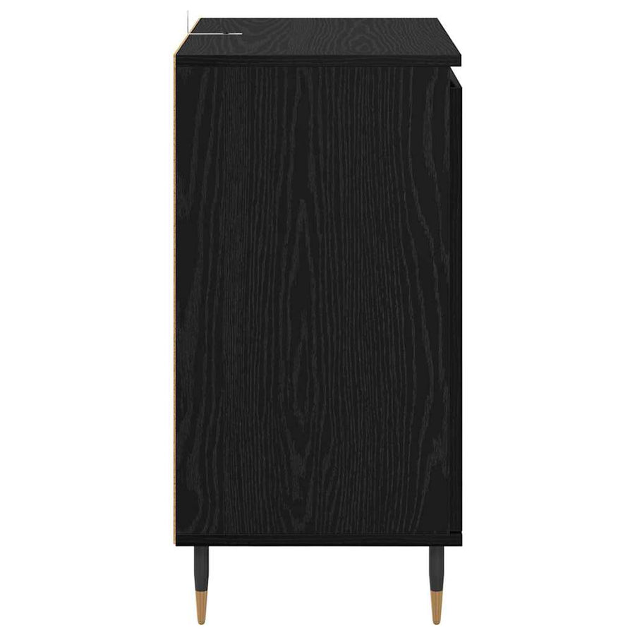 Dressoir Zwart Eiken 60 x 35 x 70 cm Bewerkt hout