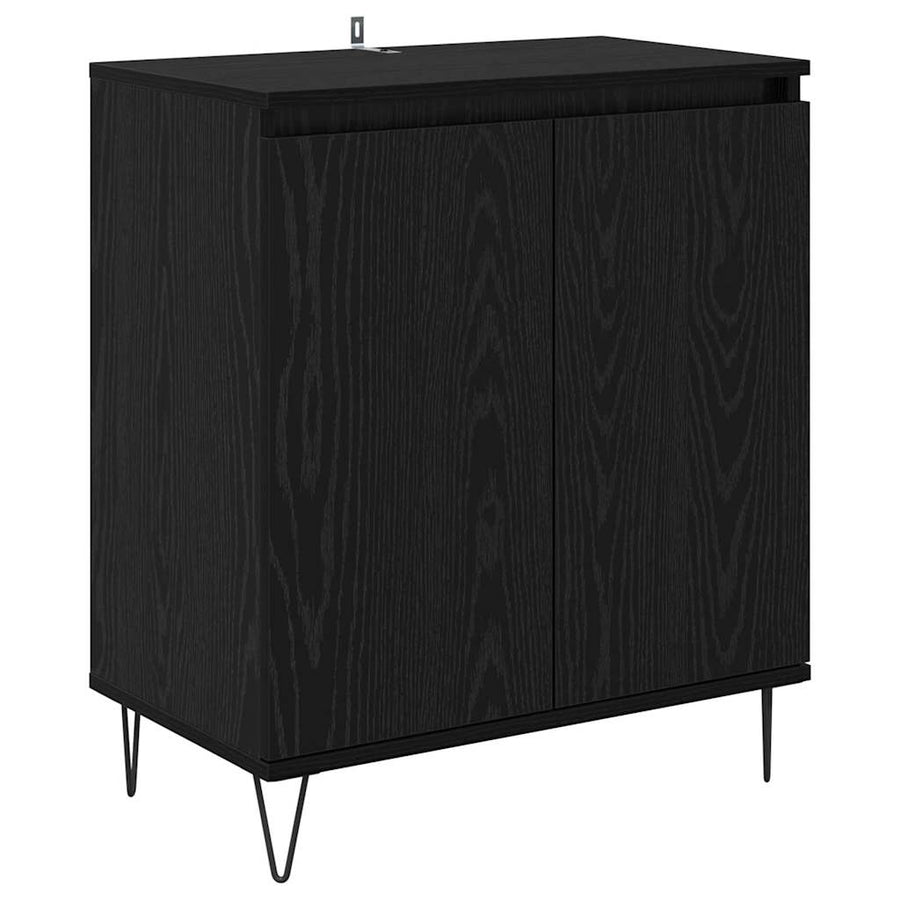 Dressoir Zwart Eiken 60 x 35 x 70 cm Bewerkt hout