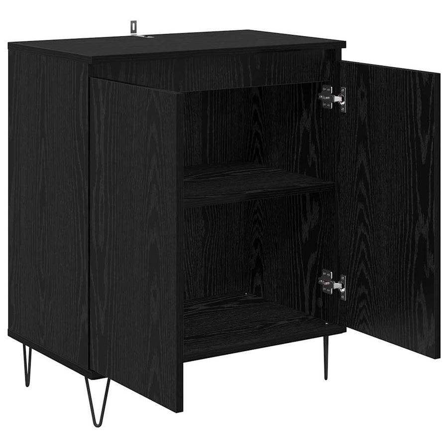 Dressoir Zwart Eiken 60 x 35 x 70 cm Bewerkt hout