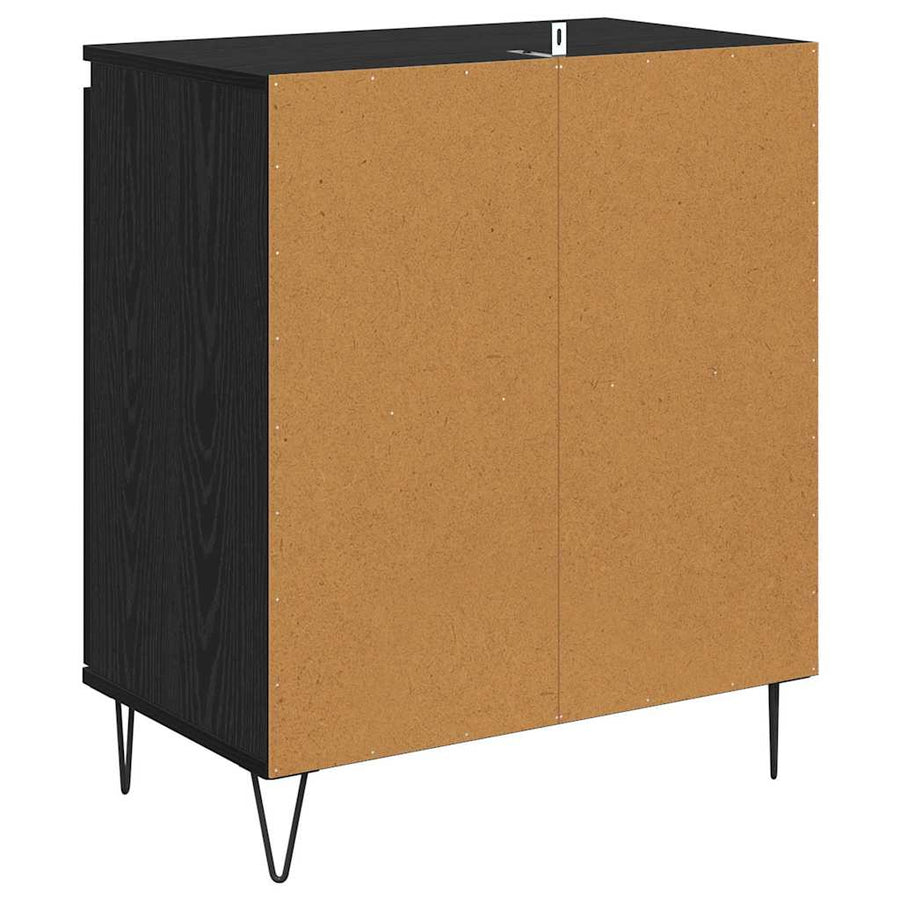 Dressoir Zwart Eiken 60 x 35 x 70 cm Bewerkt hout