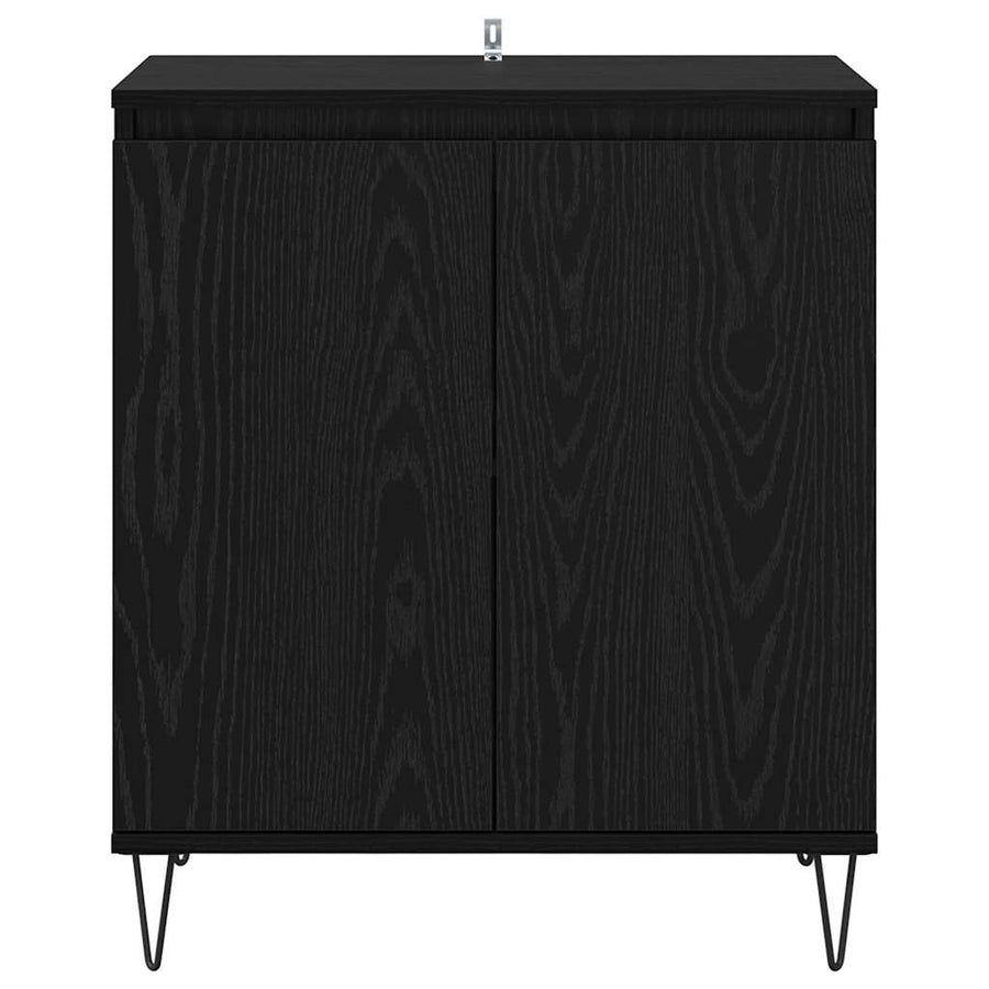 Dressoir Zwart Eiken 60 x 35 x 70 cm Bewerkt hout