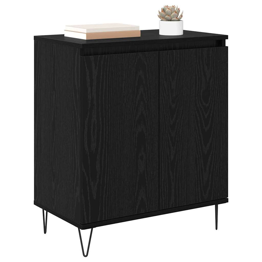 Dressoir Zwart Eiken 60 x 35 x 70 cm Bewerkt hout