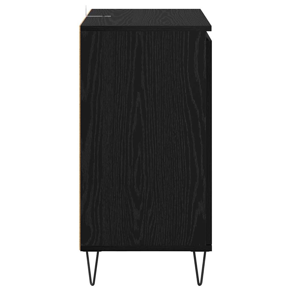 Dressoir Zwart Eiken 60 x 35 x 70 cm Bewerkt hout