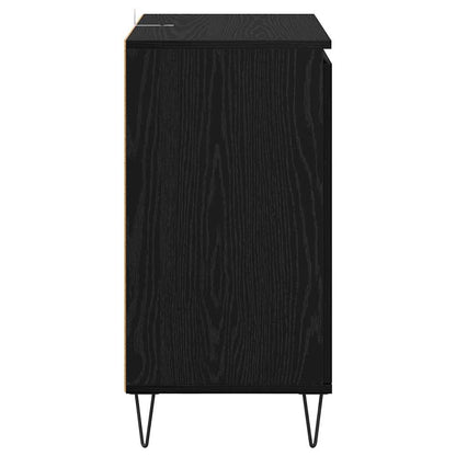 Dressoir Zwart Eiken 60 x 35 x 70 cm Bewerkt hout