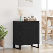 Dressoir 60x35x70 cm zwart eiken bewerkt hout